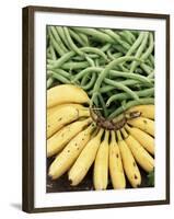 Bananas and Green Beans at the Market, Martinique, Lesser Antilles-Yadid Levy-Framed Photographic Print