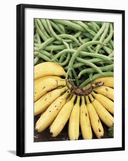 Bananas and Green Beans at the Market, Martinique, Lesser Antilles-Yadid Levy-Framed Photographic Print