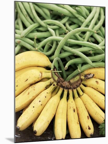 Bananas and Green Beans at the Market, Martinique, Lesser Antilles-Yadid Levy-Mounted Photographic Print
