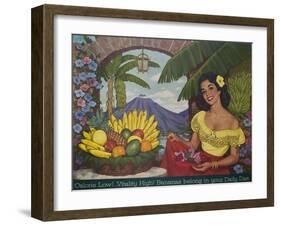 Bananas Belong in Your Diet Food Marketing Poster, Ca 1950s-null-Framed Giclee Print