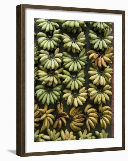 Bananas for Sale on a Market Stall, Miri, Sarawakn Borneo-Annie Owen-Framed Photographic Print