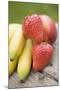 Bananas, Strawberries and Nectarine on Wooden Table-Foodcollection-Mounted Photographic Print
