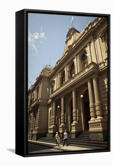 Banco De Cordoba in an Old Colonial Building-Yadid Levy-Framed Stretched Canvas