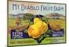 Bancroft, California, Mt. Diablo Fruit Farm Brand Pear Label-null-Mounted Poster