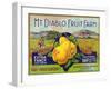 Bancroft, California, Mt. Diablo Fruit Farm Brand Pear Label-Lantern Press-Framed Art Print