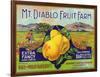 Bancroft, California, Mt. Diablo Fruit Farm Brand Pear Label-Lantern Press-Framed Art Print