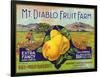 Bancroft, California, Mt. Diablo Fruit Farm Brand Pear Label-Lantern Press-Framed Art Print