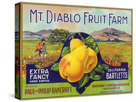 Bancroft, California, Mt. Diablo Fruit Farm Brand Pear Label-Lantern Press-Stretched Canvas