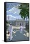 Bancroft Hall - United States Naval Academy - Annapolis, Maryland-Lantern Press-Framed Stretched Canvas