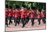Band marching down the Mall at Trooping the Colour parade-Associated Newspapers-Mounted Photo