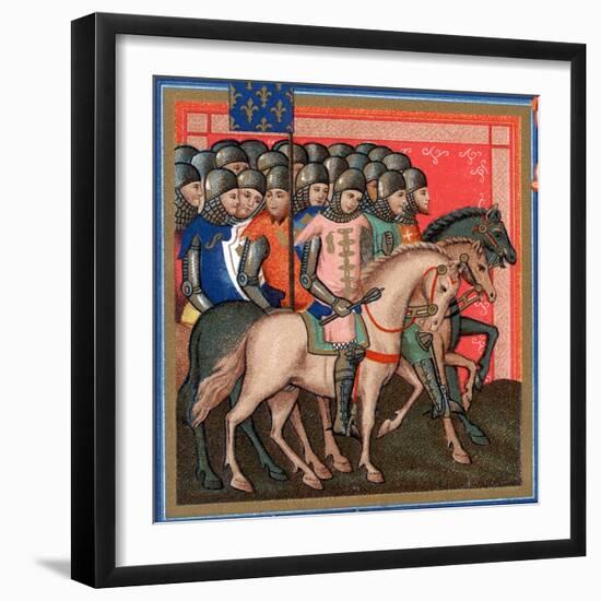 Band of Crusaders Armed and Mounted, 15th Century-null-Framed Giclee Print