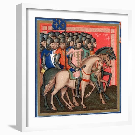 Band of Crusaders Armed and Mounted, 15th Century-null-Framed Giclee Print