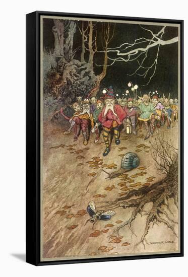 Band of Gnomes-Warwick Goble-Framed Stretched Canvas