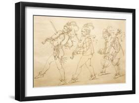 Band of Musicians Following Wedding Procession, Pencil Drawing by Moritz Von Schwind-null-Framed Giclee Print