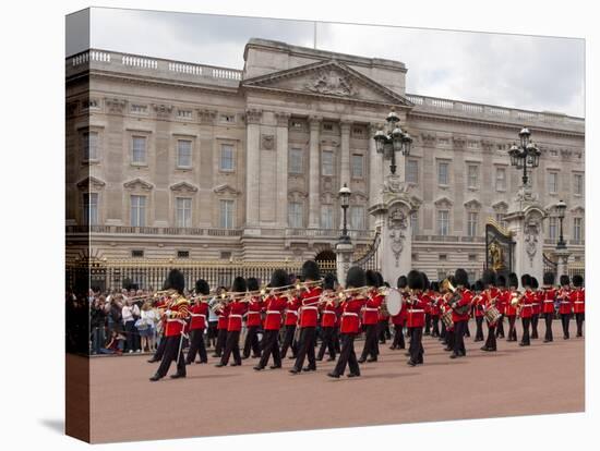 Band of Scots Guards Lead Procession from Buckingham Palace, Changing Guard, London, England-Walter Rawlings-Stretched Canvas