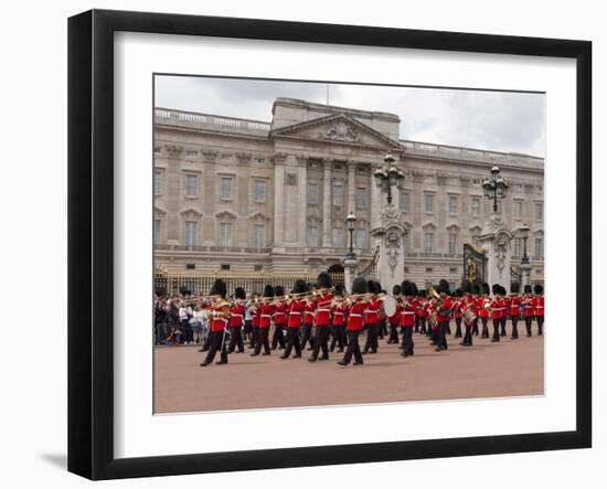 Band of Scots Guards Lead Procession from Buckingham Palace, Changing Guard, London, England-Walter Rawlings-Framed Photographic Print