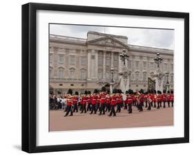 Band of Scots Guards Lead Procession from Buckingham Palace, Changing Guard, London, England-Walter Rawlings-Framed Photographic Print