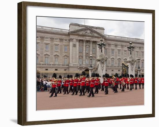 Band of Scots Guards Lead Procession from Buckingham Palace, Changing Guard, London, England-Walter Rawlings-Framed Photographic Print