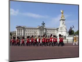 Band of the Coldstream Guards Marching Past Buckingham Palace During the Rehearsal for Trooping the-Stuart Black-Mounted Photographic Print