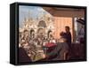 Band Playing for the Crowd in the Piazza San Marco, Venice, Italy-Janis Miglavs-Framed Stretched Canvas