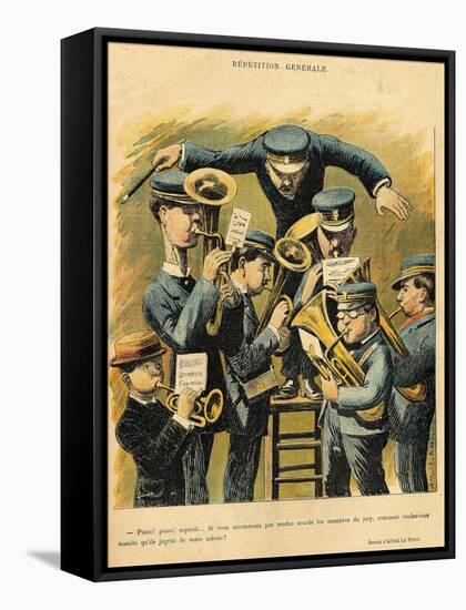 Band Rehearsal, from the Back Cover of 'Le Rire', 16th April 1898-Alfred Le Petit-Framed Stretched Canvas