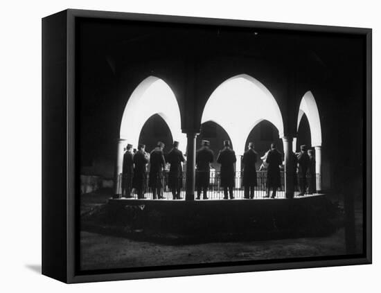 Band Seen Through Triple Archway as it Plays Dinner Music for Bey of Tunis at Palace-Thomas D^ Mcavoy-Framed Stretched Canvas