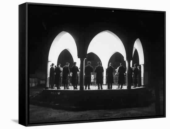 Band Seen Through Triple Archway as it Plays Dinner Music for Bey of Tunis at Palace-Thomas D^ Mcavoy-Framed Stretched Canvas