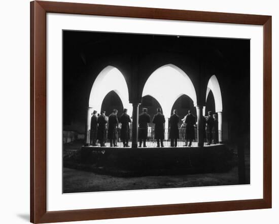 Band Seen Through Triple Archway as it Plays Dinner Music for Bey of Tunis at Palace-Thomas D^ Mcavoy-Framed Photographic Print