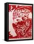 Bandana Man Red-Abstract Graffiti-Framed Stretched Canvas