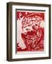 Bandana Man Red-Abstract Graffiti-Framed Giclee Print