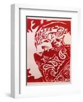 Bandana Man Red-Abstract Graffiti-Framed Giclee Print