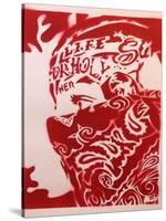 Bandana Man Red-Abstract Graffiti-Stretched Canvas