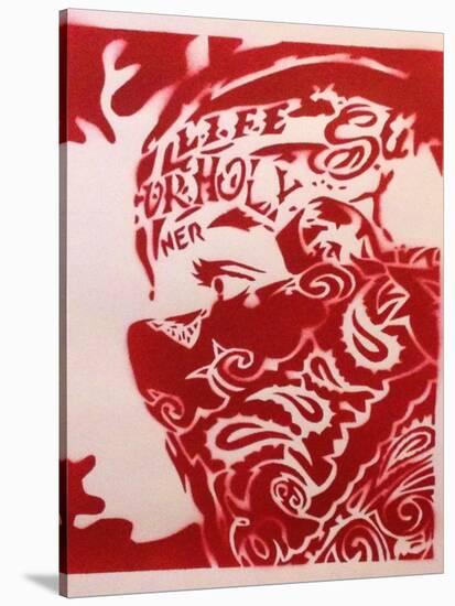 Bandana Man Red-Abstract Graffiti-Stretched Canvas