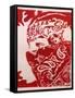 Bandana Man Red-Abstract Graffiti-Framed Stretched Canvas