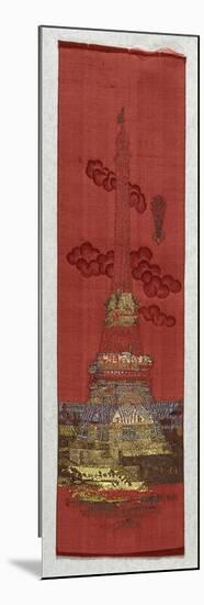 Bande de soie ornée de la Tour Eiffel-null-Mounted Giclee Print