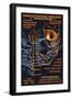 Bandelier National Monument, New Mexico - Night Scene-Lantern Press-Framed Art Print