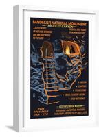 Bandelier National Monument, New Mexico - Night Scene-Lantern Press-Framed Art Print