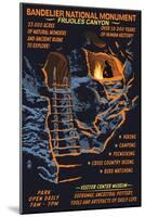 Bandelier National Monument, New Mexico - Night Scene-Lantern Press-Mounted Art Print