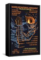 Bandelier National Monument, New Mexico - Night Scene-Lantern Press-Framed Stretched Canvas