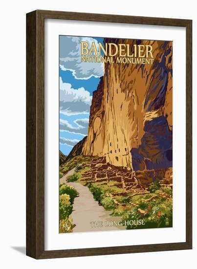 Bandelier National Monument, New Mexico - The Long House-Lantern Press-Framed Art Print