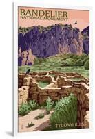 Bandelier National Monument, New Mexico - Tyuonyi Ruins-Lantern Press-Framed Art Print