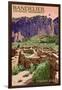 Bandelier National Monument, New Mexico - Tyuonyi Ruins-Lantern Press-Framed Art Print