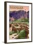 Bandelier National Monument, New Mexico - Tyuonyi Ruins-Lantern Press-Framed Art Print