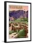 Bandelier National Monument, New Mexico - Tyuonyi Ruins-Lantern Press-Framed Art Print