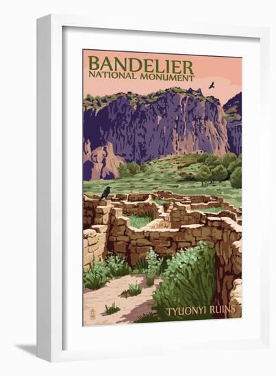 Bandelier National Monument, New Mexico - Tyuonyi Ruins-Lantern Press-Framed Art Print