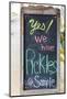 Bandera, Texas, USA. Chalkboard sign for pickles in the Texas Hill Country.-Emily Wilson-Mounted Photographic Print