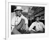 Bandido caballero by Richard Fleischer with Robert Mitchum and Gilbert Roland, 1956 (b/w photo)-null-Framed Photo