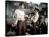 Bandido caballero by Richard Fleischer with Robert Mitchum and Gilbert Roland, 1956 (photo)-null-Stretched Canvas