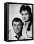 Bandido caballero by Richard Fleischer with Robert Mitchum and Ursula Thiess, 1956 (b/w photo)-null-Framed Stretched Canvas