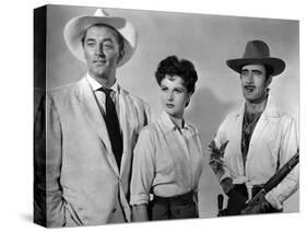 Bandido caballero by Richard Fleischer with Robert Mitchum, Ursula Thiess and Gilbert Roland, 1956 -null-Stretched Canvas